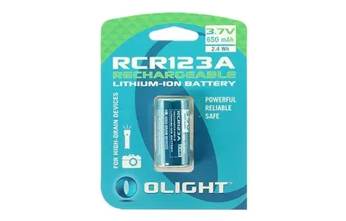 RCR123 Lithium 3.7V 650mAh Rechargeable Batterij