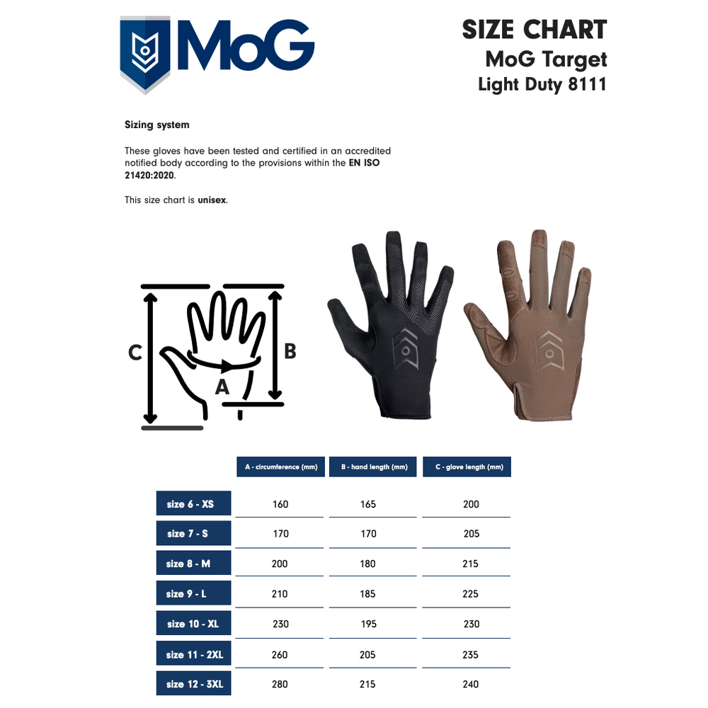 Target 8111M Light Duty Gloves (Multicam)
