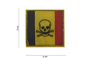 Belgium Skull And Bones PVC Patch