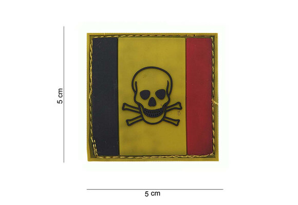 Belgium Skull And Bones PVC Patch