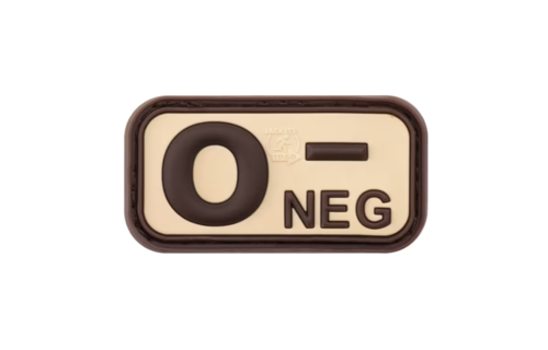 Bloodtype Rubber Patch O NEG (Desert)