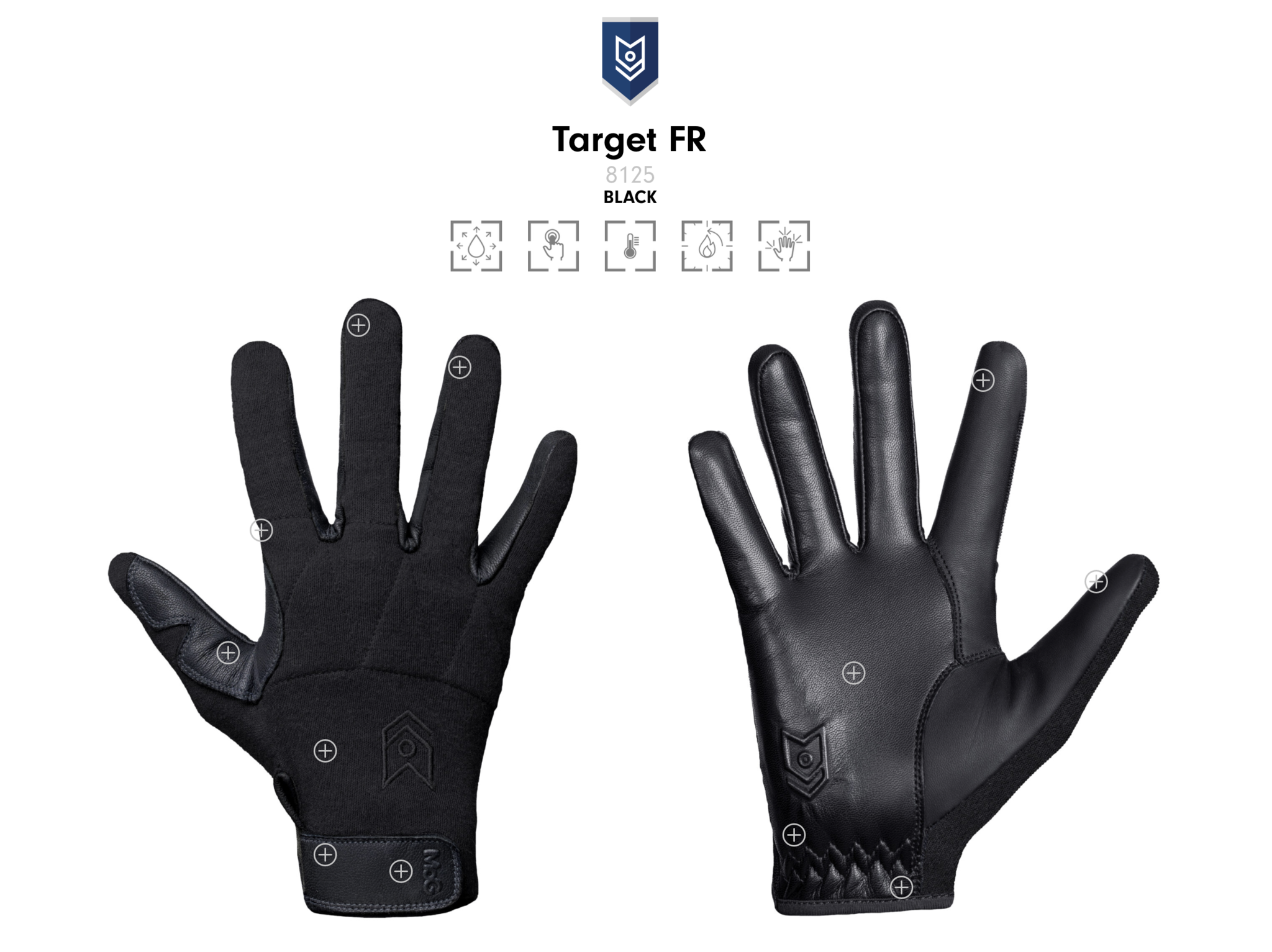 8125 Target FR Gloves (Black) (Flame Resistant)