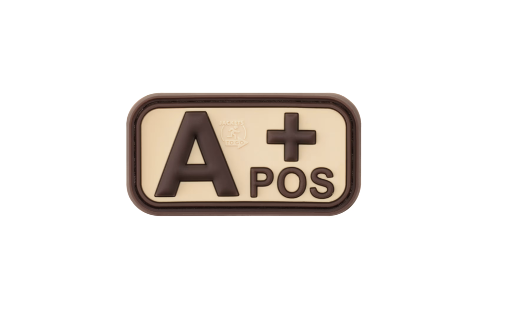 Bloodtype Rectangle PVC Patch A POS (Desert)