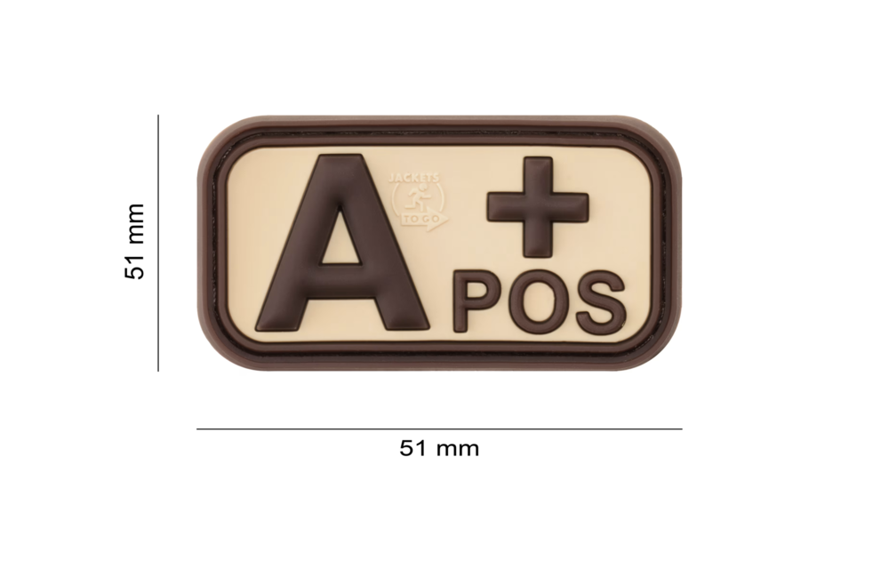 Bloodtype Rectangle PVC Patch A POS (Desert)