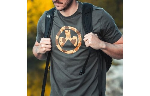 Raider Icon Camo Logo T-Shirt (Charcoal)