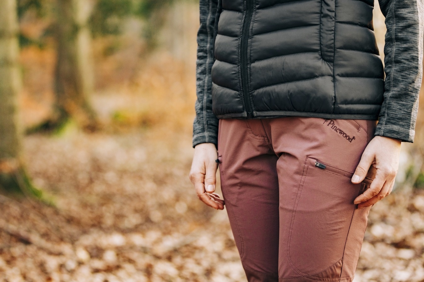 Dames Finnveden Hybrid Broek (Roze Bruin/Antraciet)