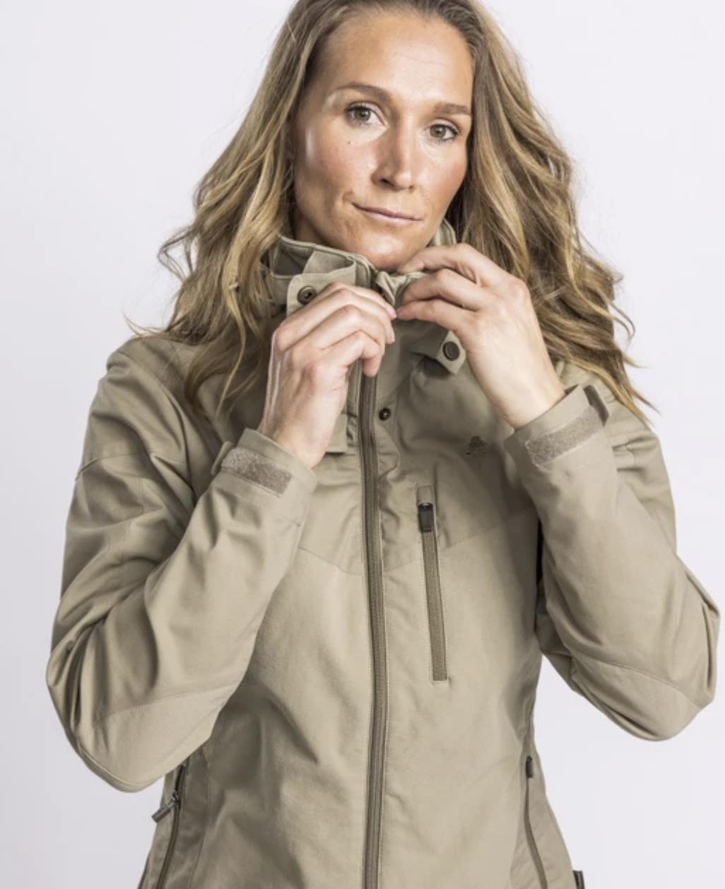 Dames Finnveden Hybrid Jas (Licht Khaki)