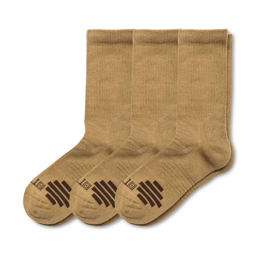 Duty Ready Plus Crew Socks (3-Pack) (US Dark Coyote)