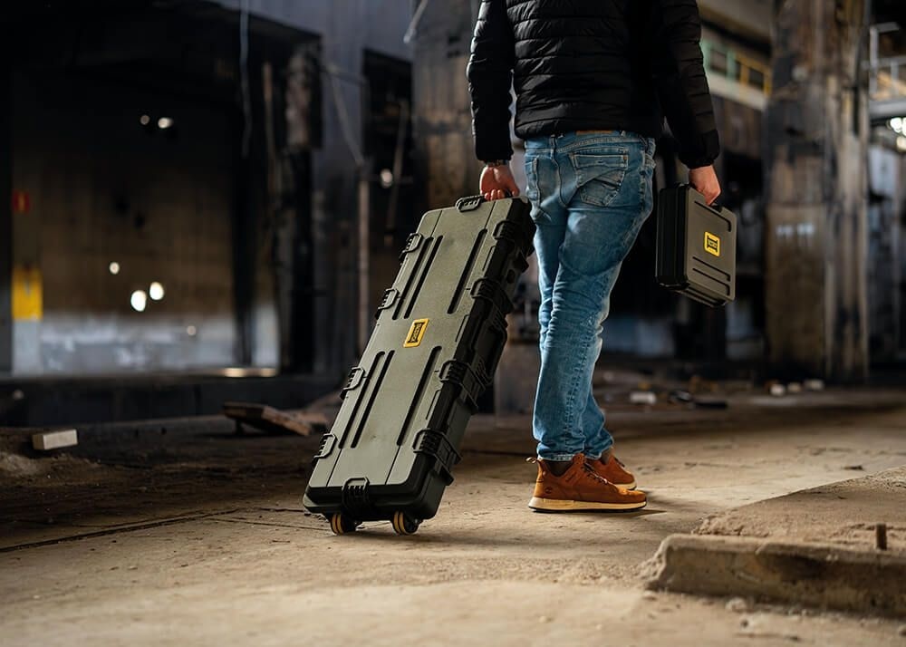 Large Rifle Case 95x30 (Wave Foam) (Green)