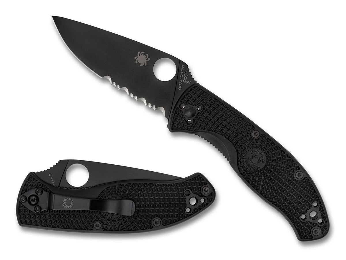 Tenacious Lightweight Black / Black 8Cr13MoV Serrated CE