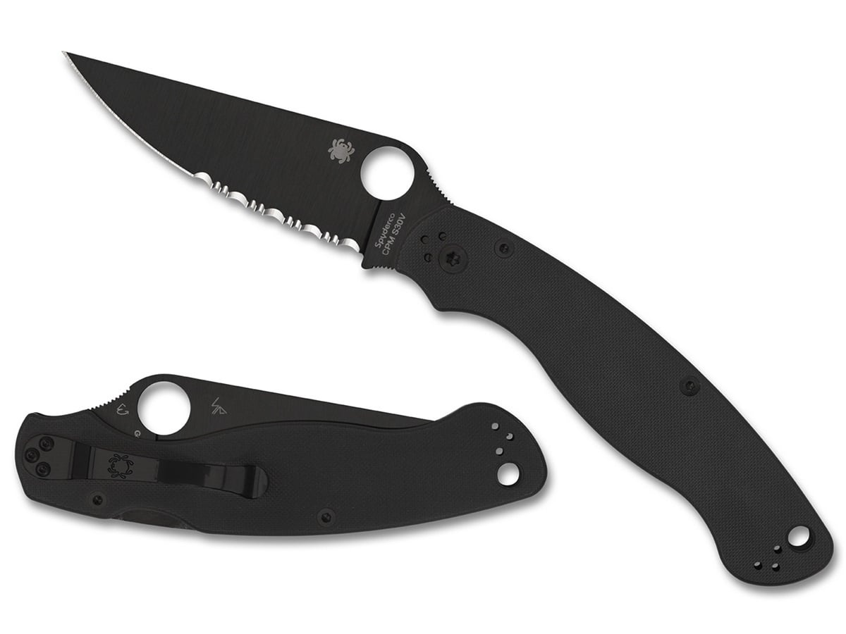 Military 2 Black / Black CPM S30V Serrated SE