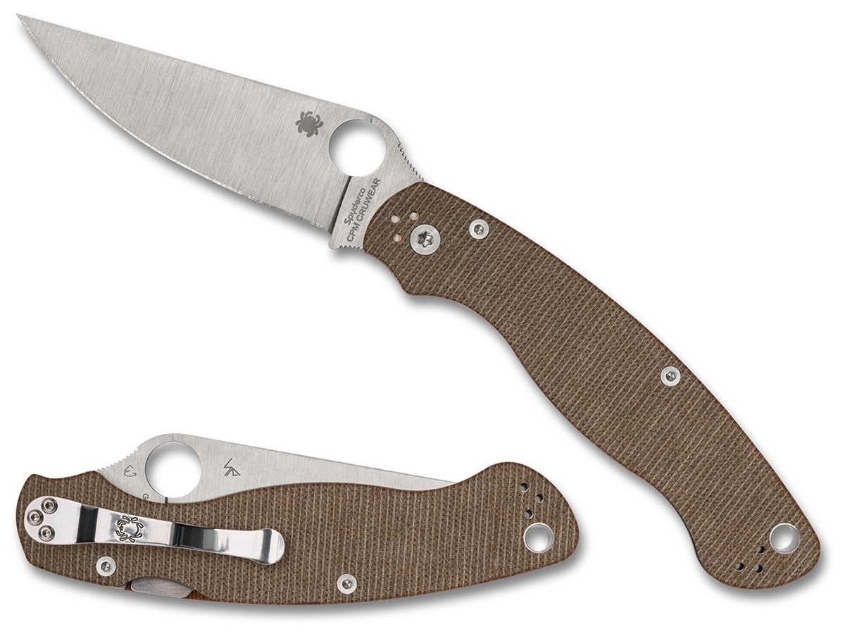 Military 2 Brown Canvas Micarta CPM CRU-WEAR