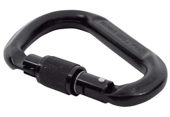 Steel Carabiner HMS Screwlock (Black)