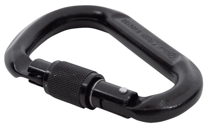 Steel Carabiner HMS Screwlock (Black)