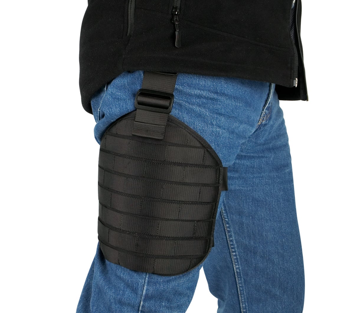 Leg Base Plate with MOLLE (Black)