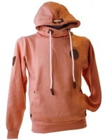 Hoodie Nude with leather badges