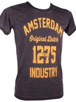 T-shirt Amsterdam burnout Zwart/Geel