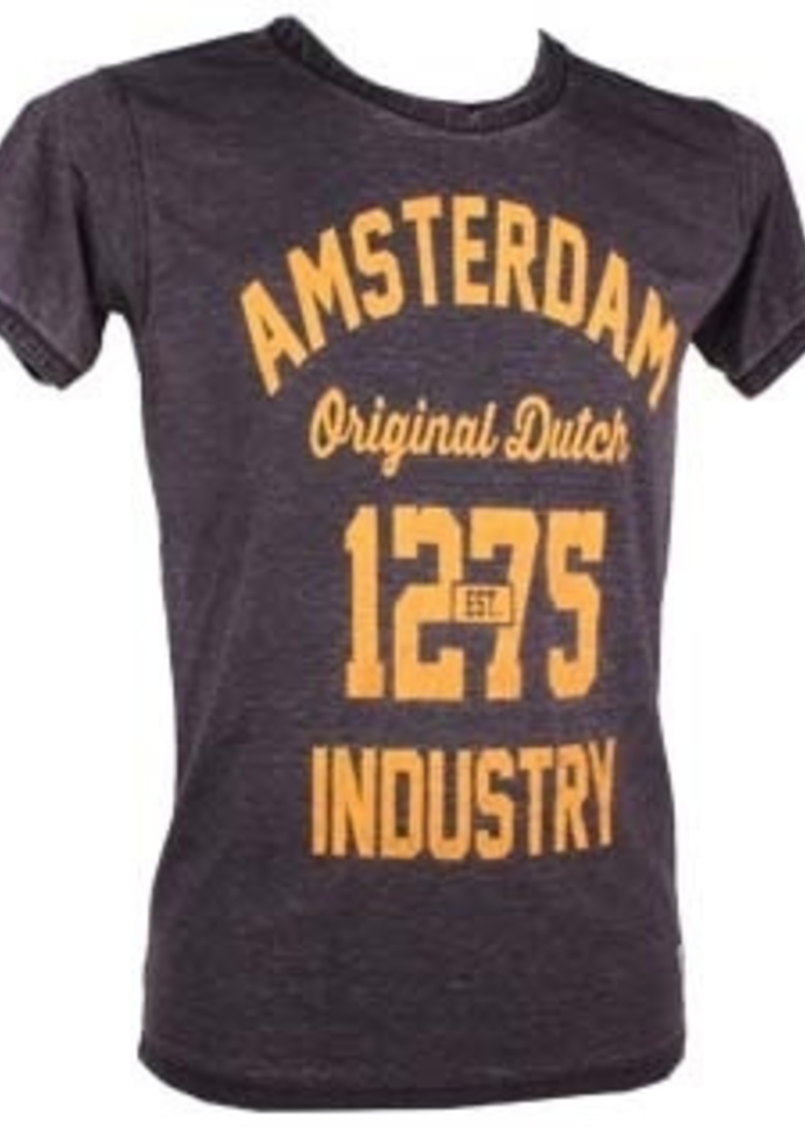 T-shirt Amsterdam burnout Black/Yellow
