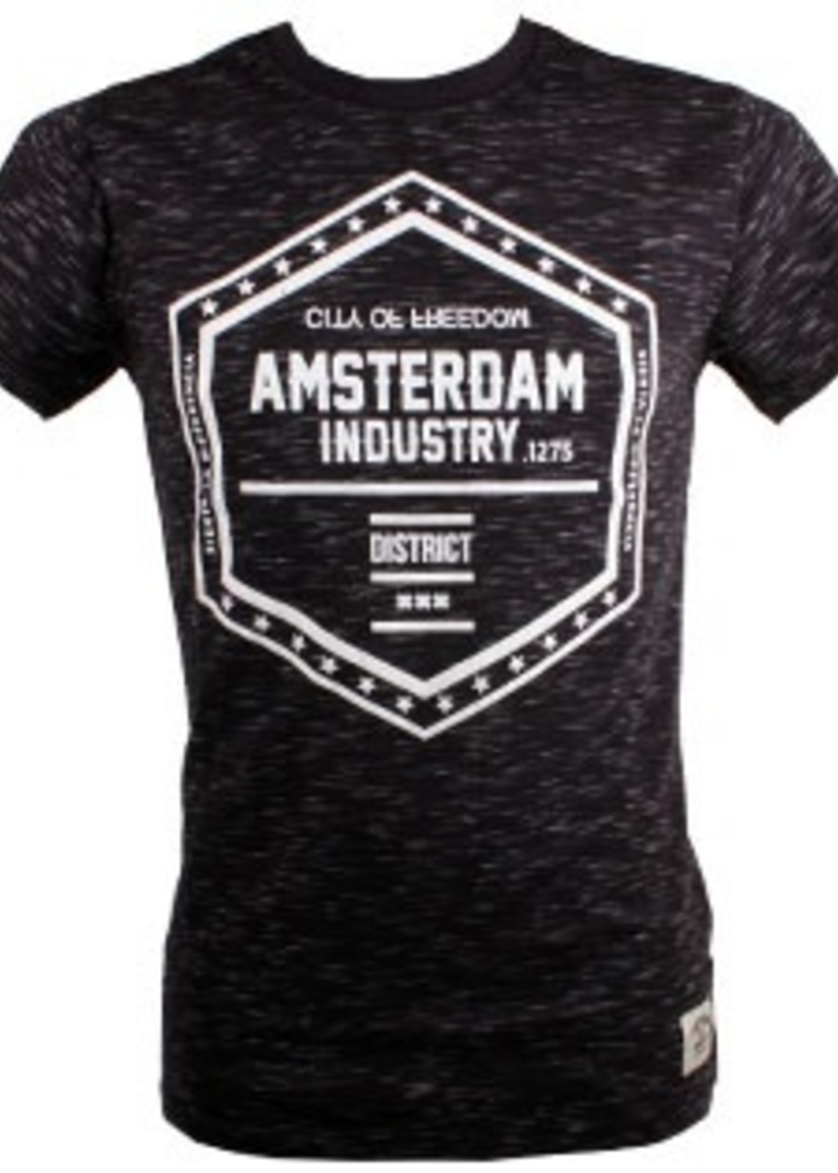 T-shirt Amsterdam hexagon Black/White