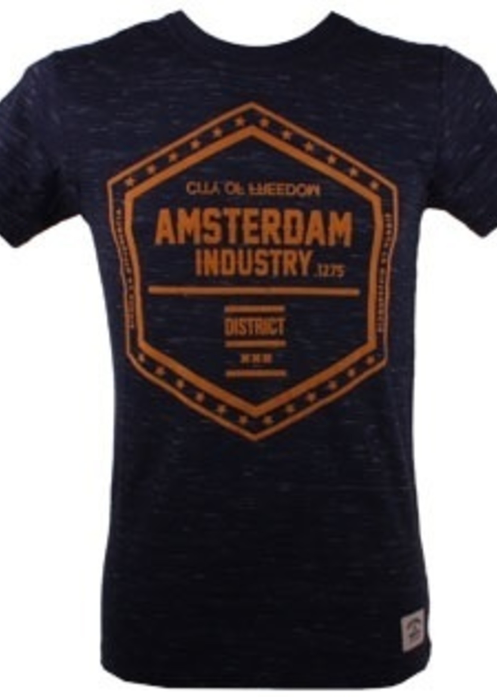 T-shirt Amsterdam hexagon Black/Ocher yellow