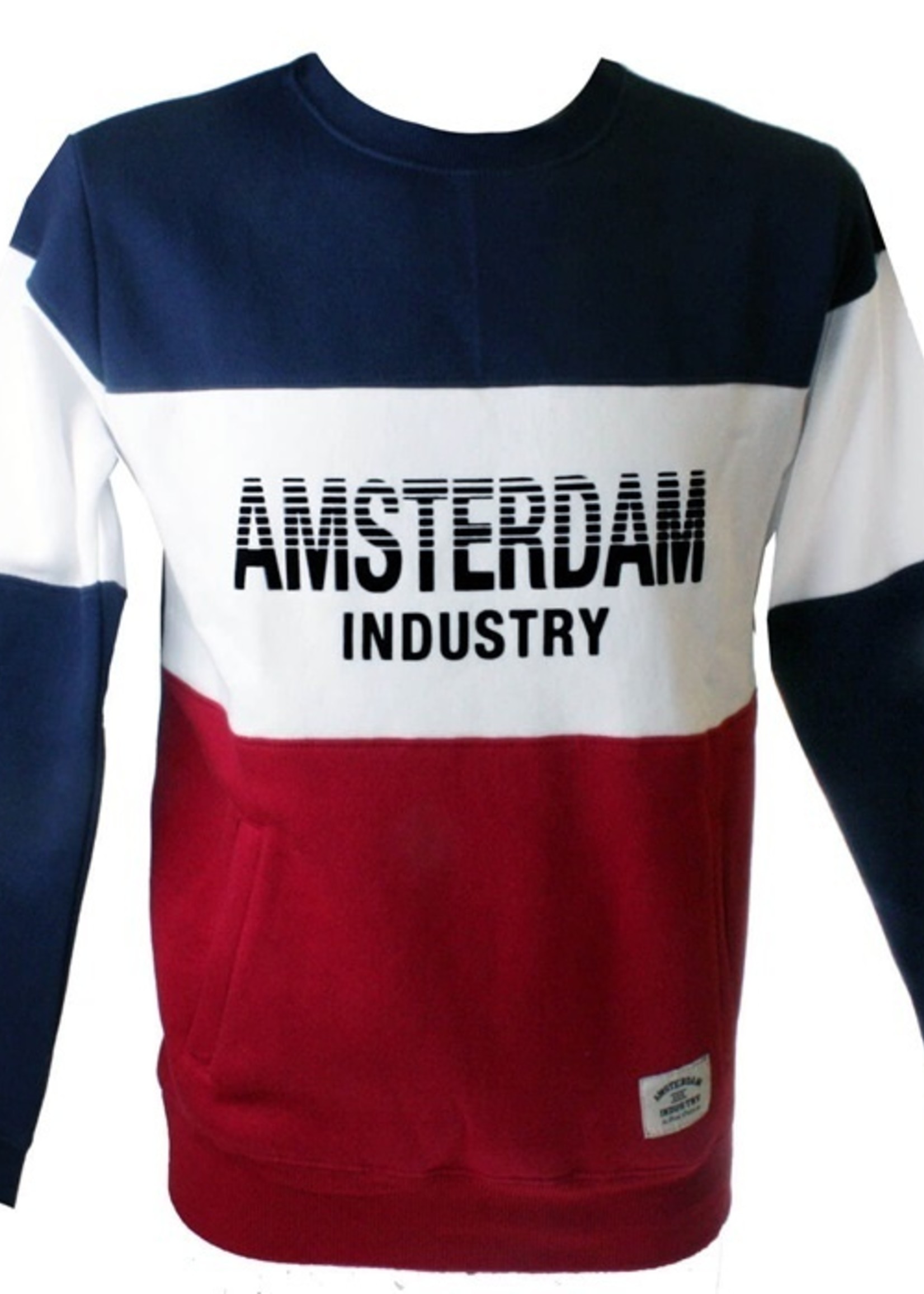 Sweater Amsterdam 3 panelen Blauw/Wit/Rood