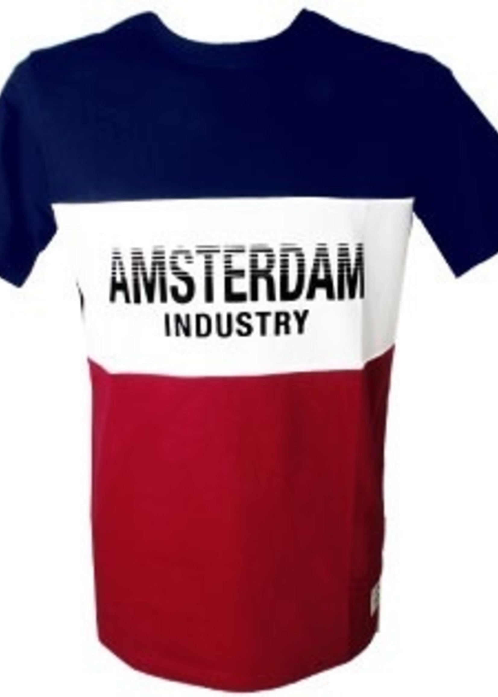 T-shirt Amsterdam 3 panels Blue/White/Red