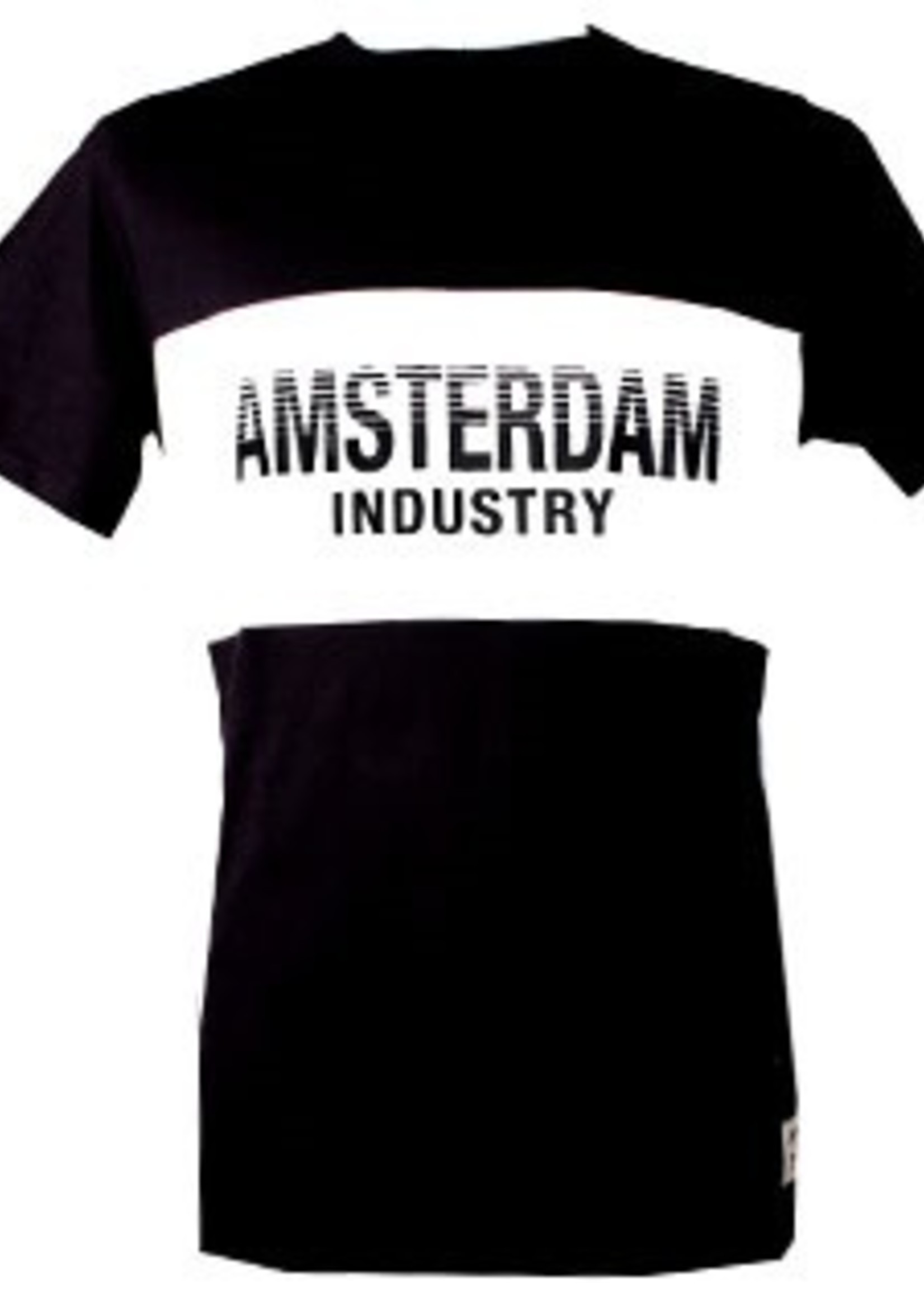 T-shirt Amsterdam 3 panelen Zwart/Wit/Zwart