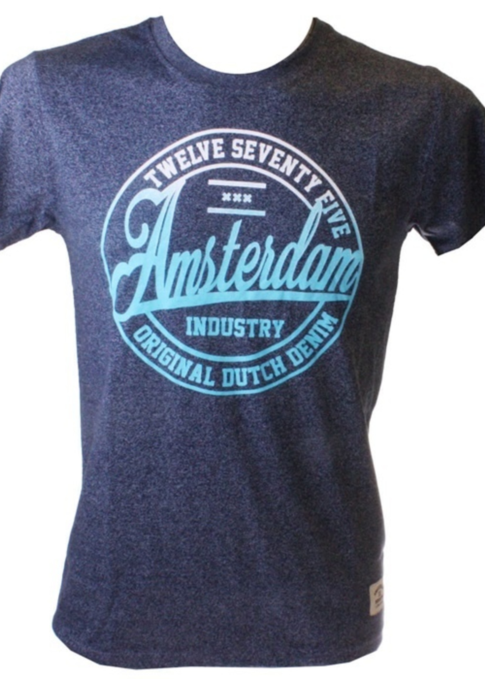 T-shirt Amsterdam stemp Blue grindle/gardient