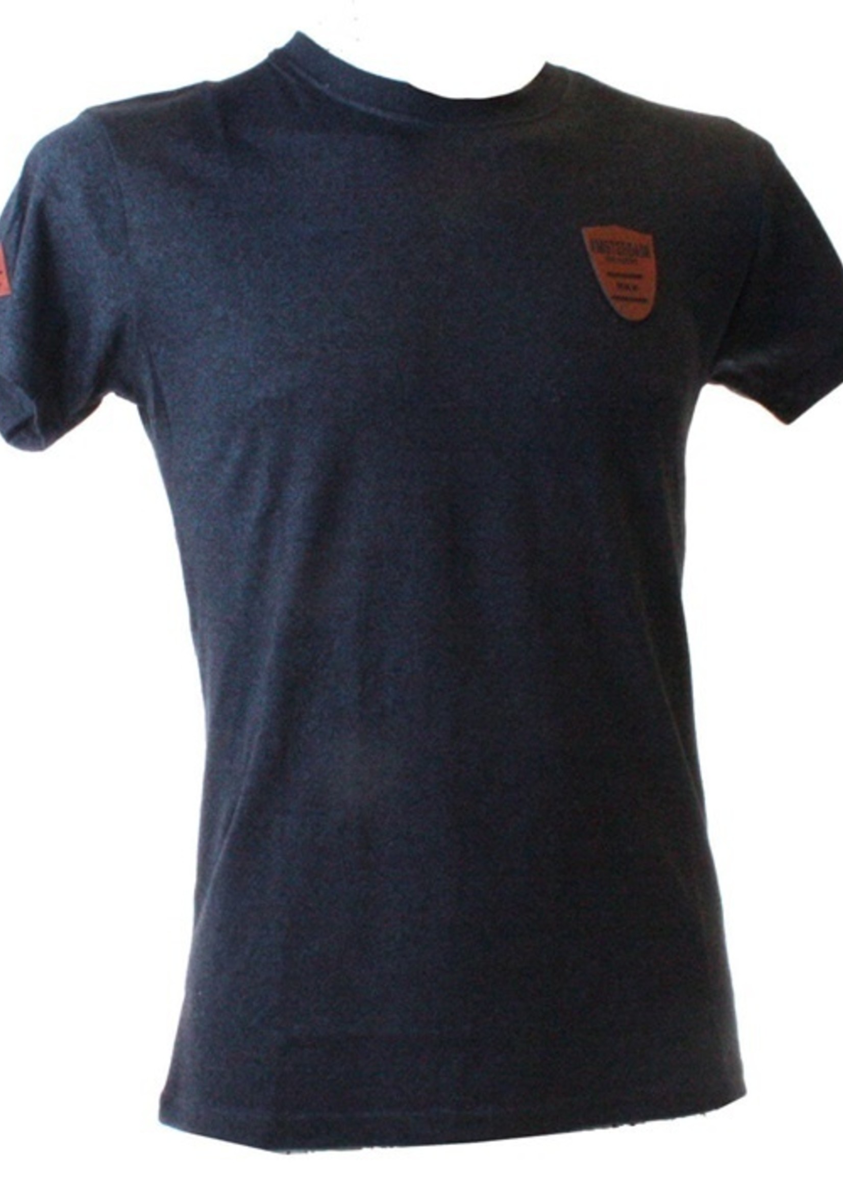 T-shirt Blue grindle with leather badges