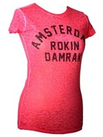 T-shirt Amsterdam Rokin Damrak Roze/Zwart