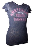 T-shirt Amsterdam Rokin Damrak Black/Pink