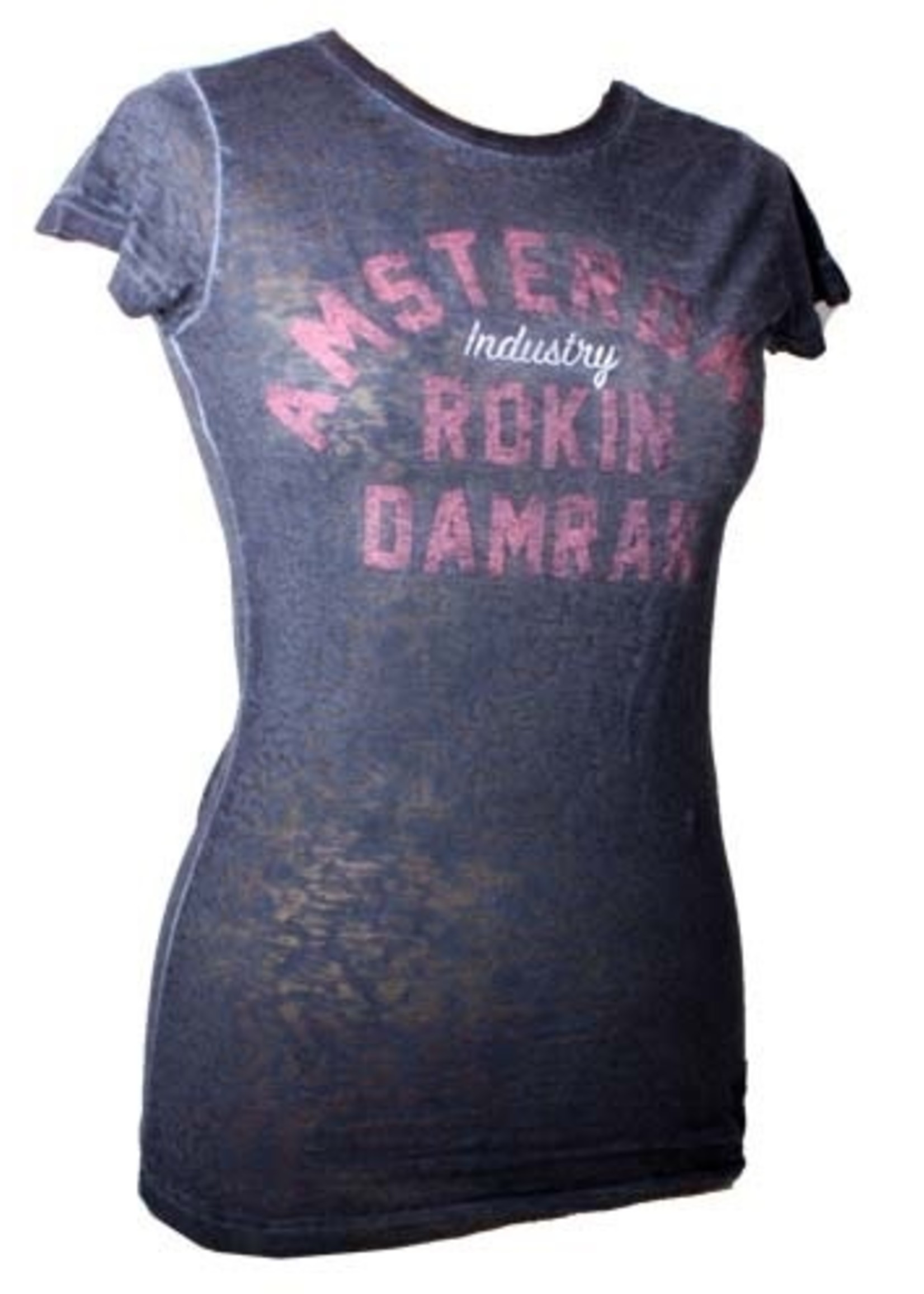 T-shirt Amsterdam Rokin Damrak Zwart/Roze