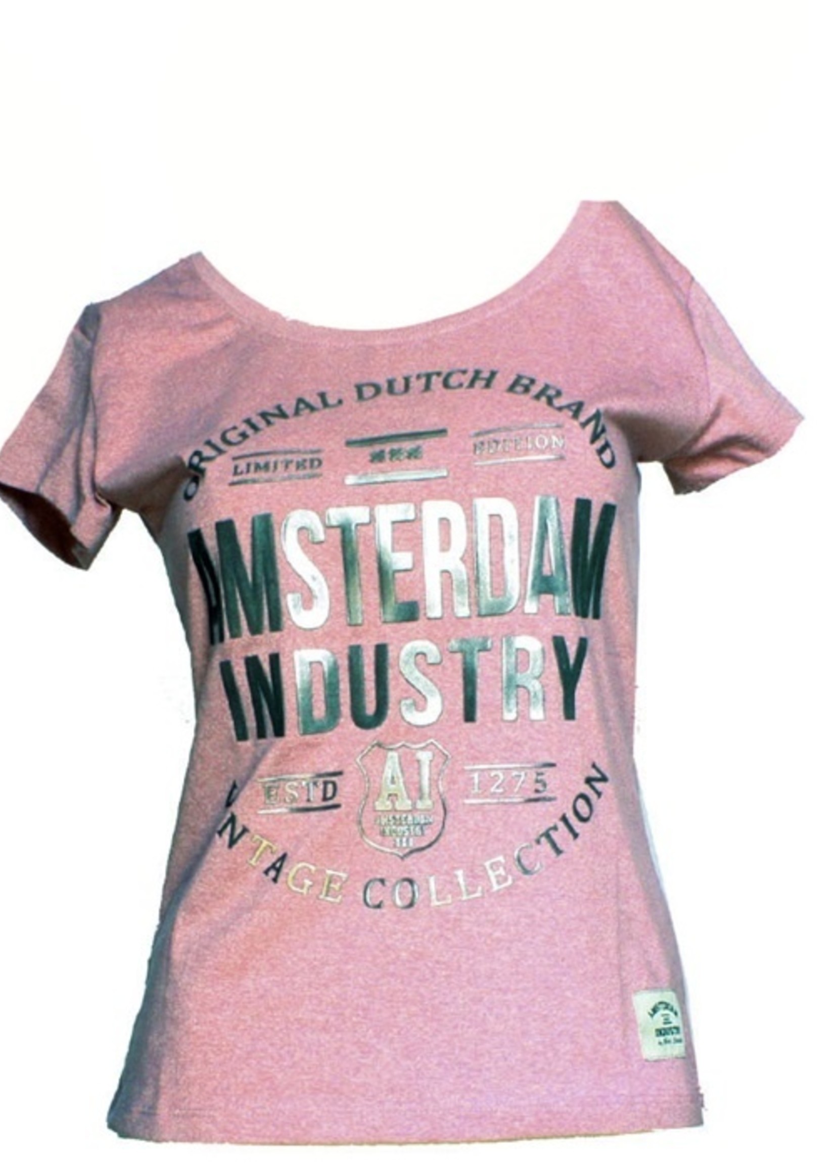 T-shirt Amsterdam round Lilac/Silver