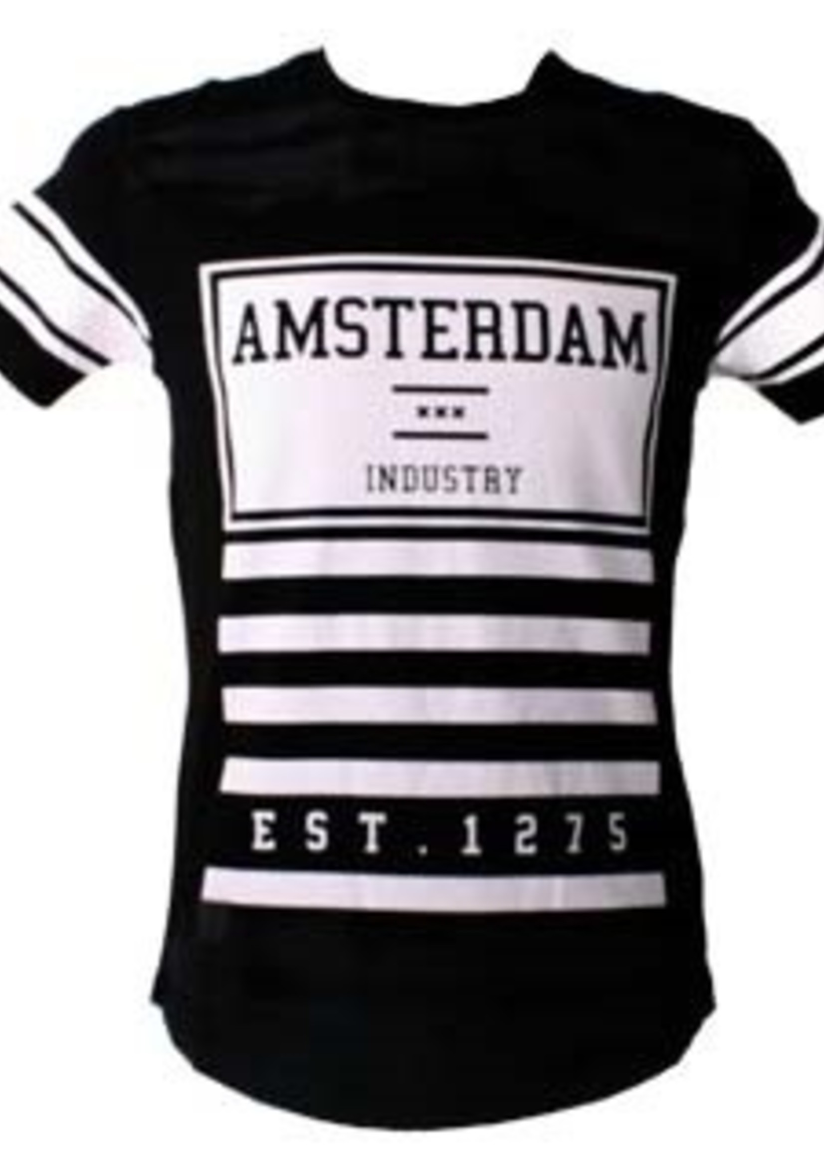 T-shirt 1275 strepen Zwart/Wit