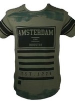 T-shirt 1275 strepen Groen/Zwart