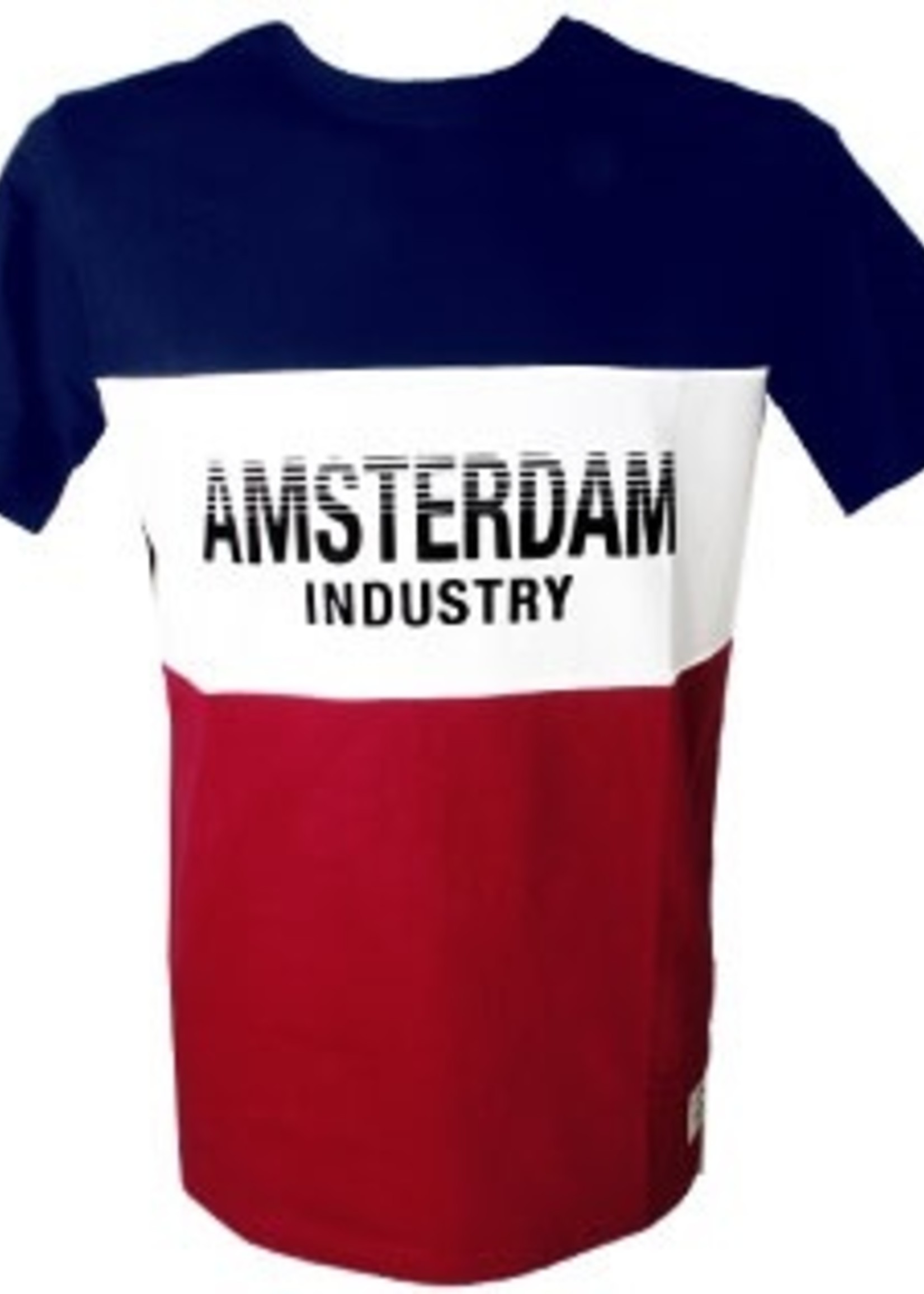T-shirt Amsterdam 3 panelen Zwart/Wit/Zwart