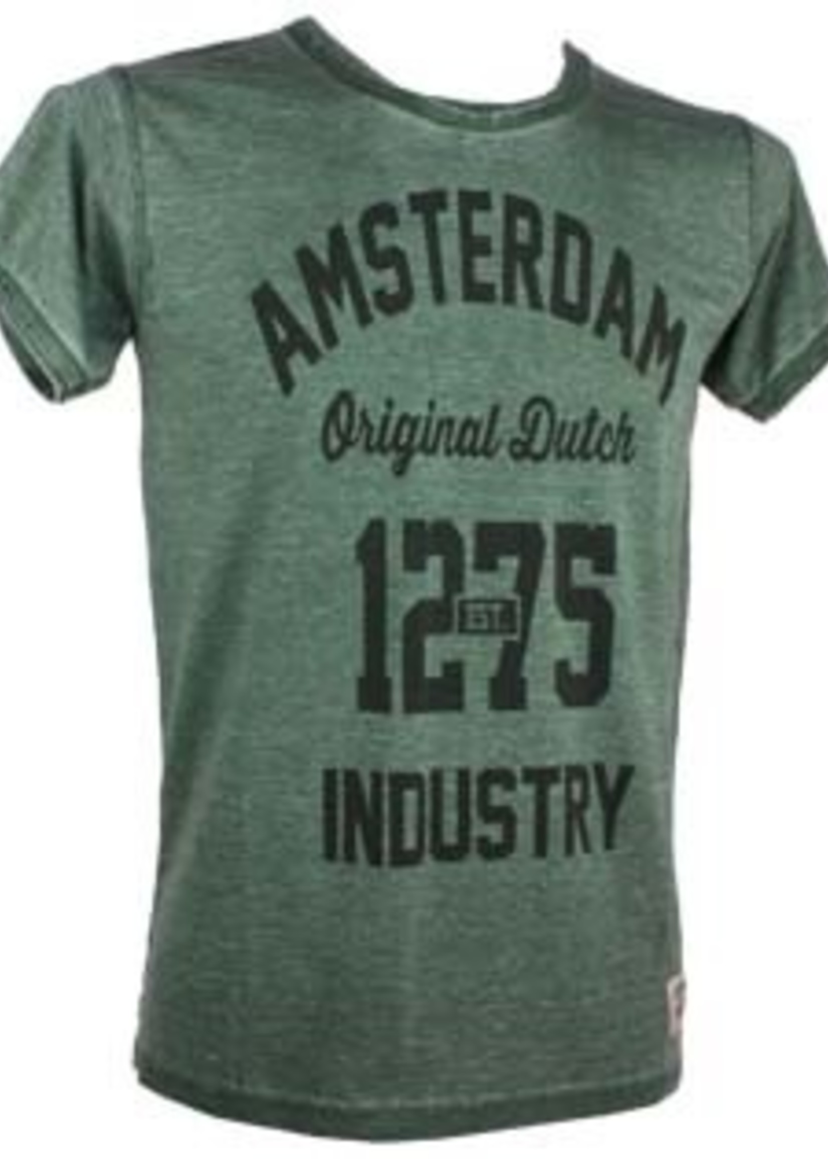 T-shirt Amsterdam burnout Zwart/Geel