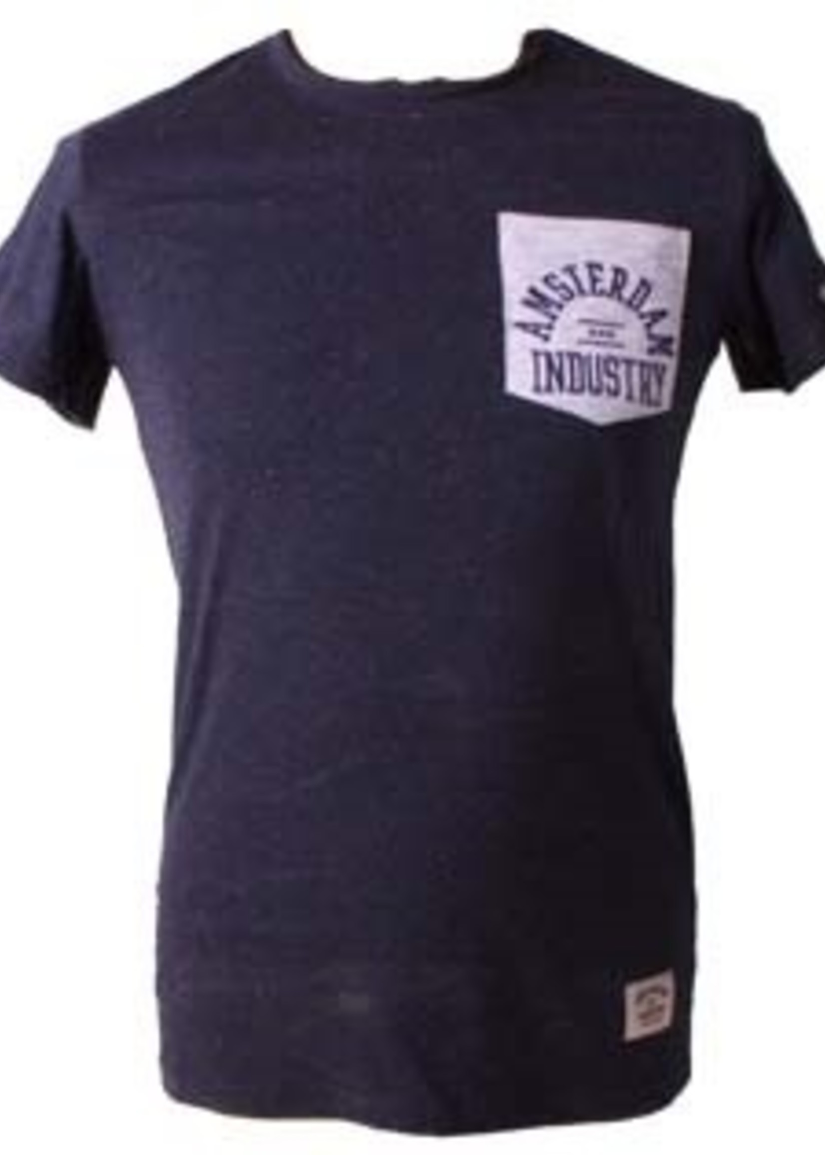 T-shirt met zakje Grijs/Blauw