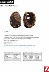 GL-301 Competition first base baseball glove, genuine leather, size 31”, black