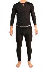 FKS-L Set, Compression T-shirt with long sleeves + Compression pants, 5 Integrated pieces, for American football