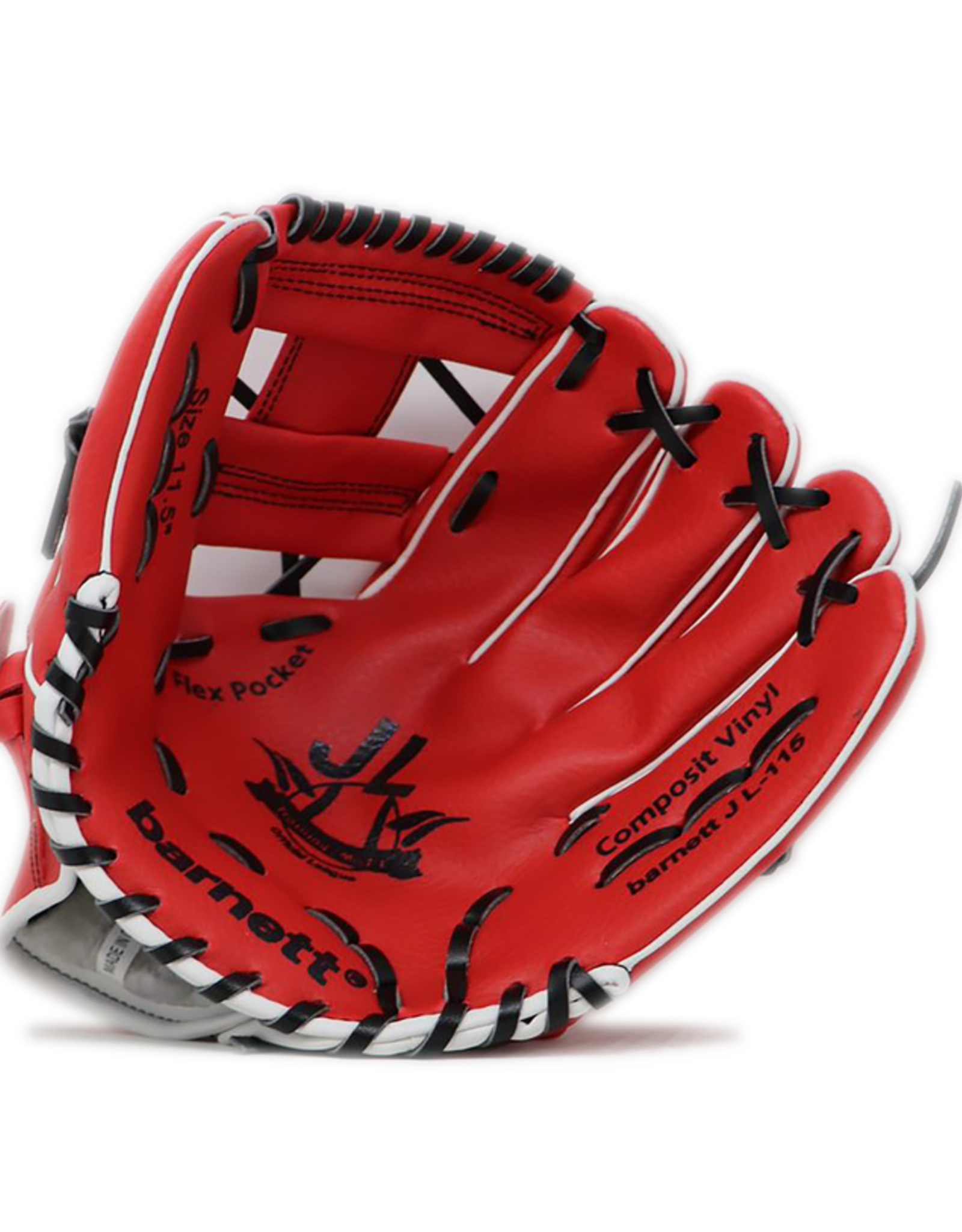 Barnett JL-115 - Baseball glove, outfield, polyurethane, size 11.5 ", RED