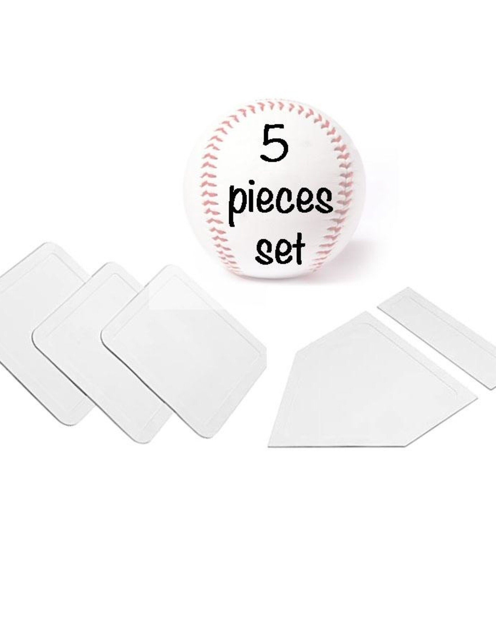 BBT-01 set of rubber baseball playing accessories, one size, 5 pieces