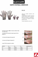 Barnett FKG-03 High level linebacker football gloves, LB,RB,TE, grey