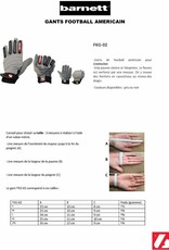 Barnett FKG-02 American Football Linebacker Gloves, LB, RB, TE, Black