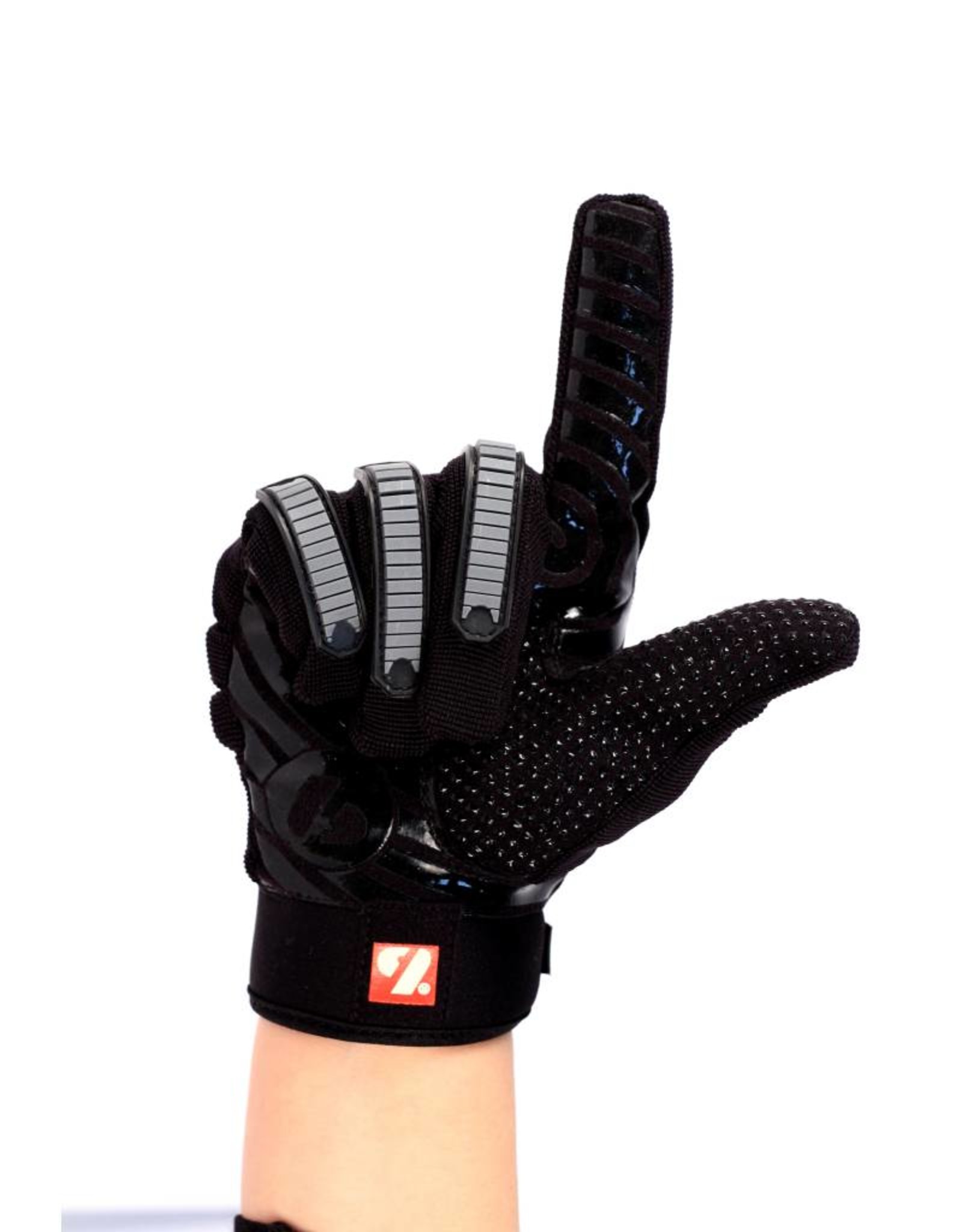 FKG-02 New generation linebacker football gloves, LB,RB,TE, black