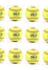 OSL-2 Competition softball, size 12", yellow, 1 dozen