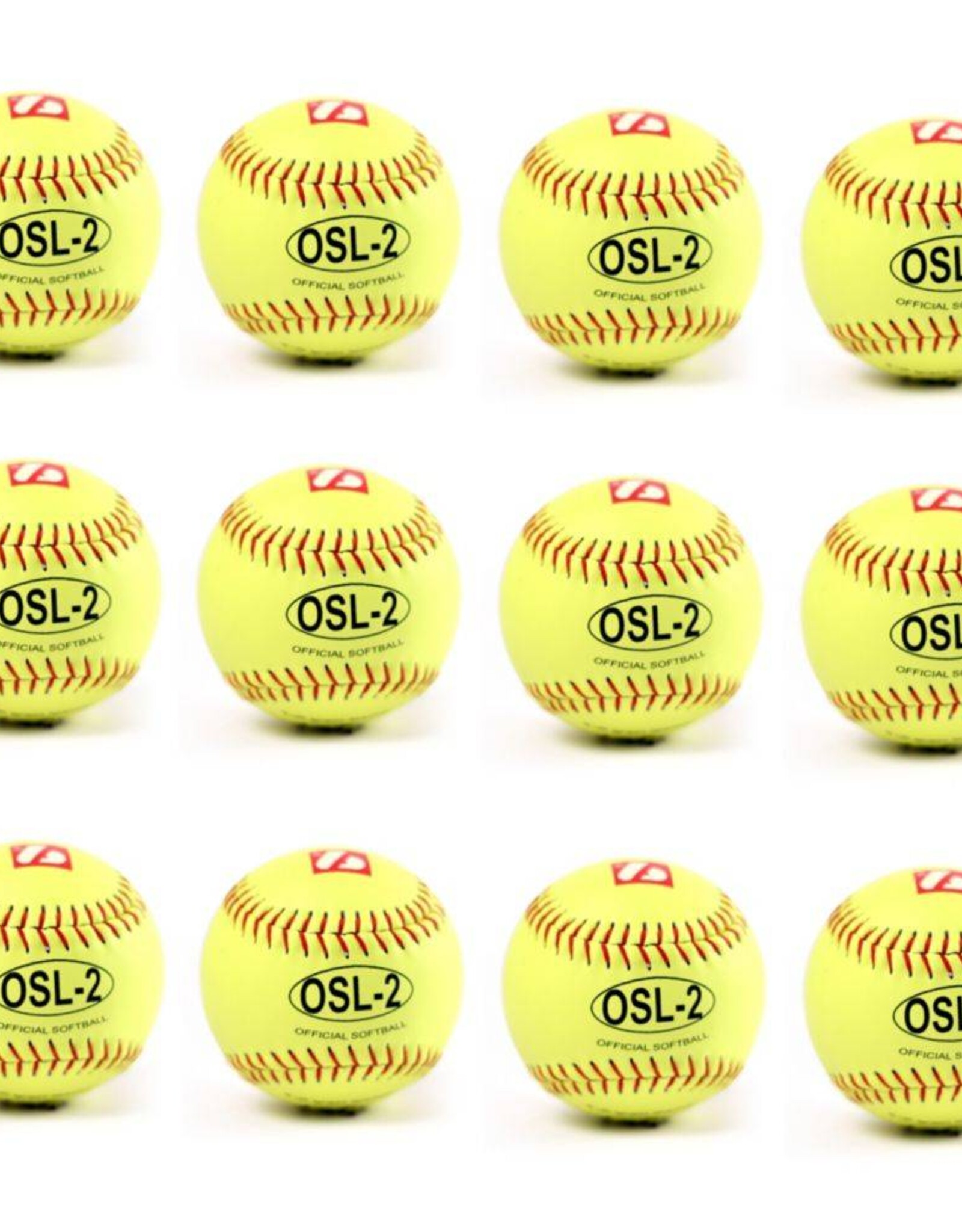 OSL-2 Competition softball, size 12", yellow, 1 dozen