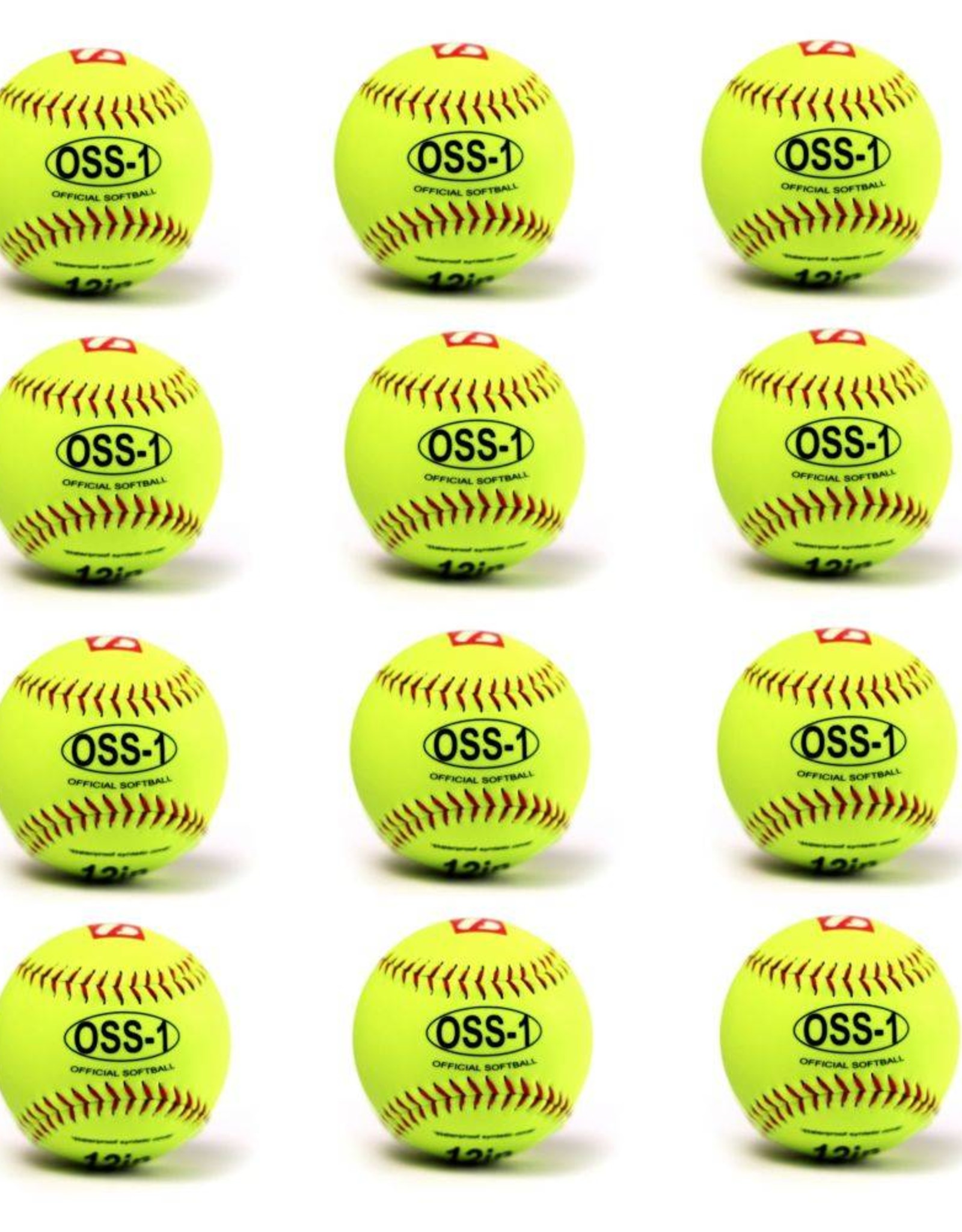 OSS-1 Practice softball ball, size 12", yellow, 1 dozen