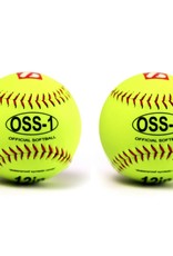 OSS-1 Practice softball ball, size 12", yellow, 2 pieces