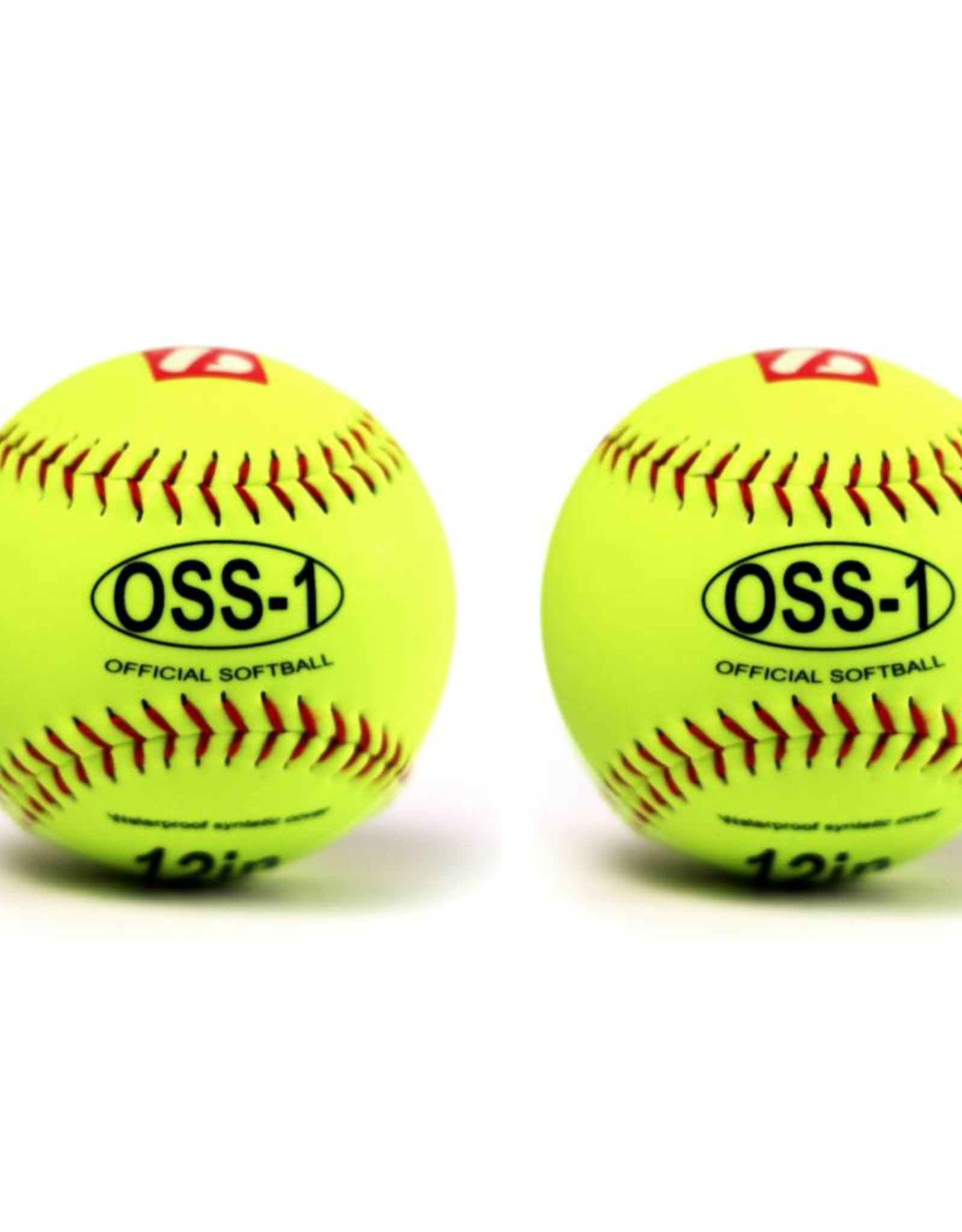 OSS-1 Practice softball ball, size 12", yellow, 2 pieces